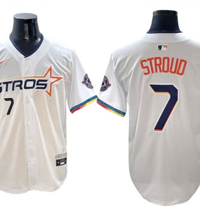 Houston Astros 7 C J Stroud White 2025 City Connect Limited Jersey