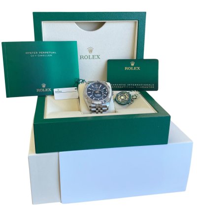 Rolex Sky-dweller 2022 New Papers Rolex Sky-dweller Blue Jubilee Steel 18k 42mm 326934 Box