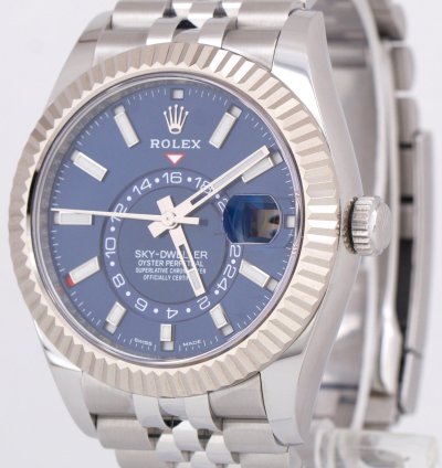 Rolex Sky-dweller 2022 New Papers Rolex Sky-dweller Blue Jubilee Steel 18k 42mm 326934 Box
