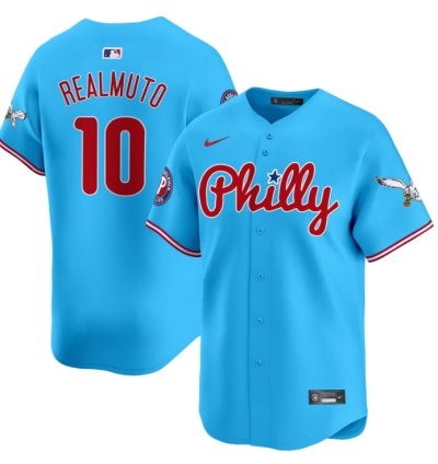 Jtrealmuto Jersey 10 Phillies And Eagles Vapor Premier Limited Stitched Light Blue