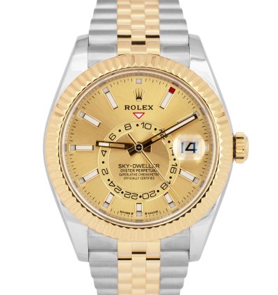 Rolex Sky-dweller 2023 New Papers Rolex Sky-dweller Champagne Two-tone Gold Jubilee 336933 Box