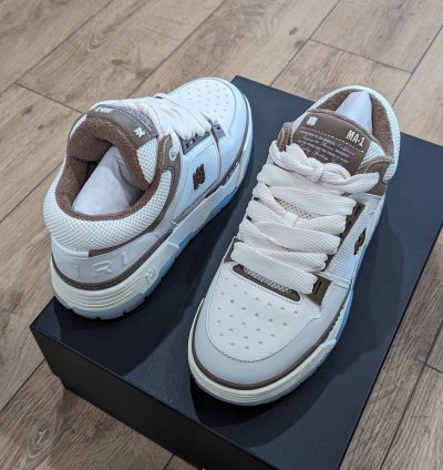 Amiri Ma-1 Leather Platform Sneakers White Brown 43 Us 10