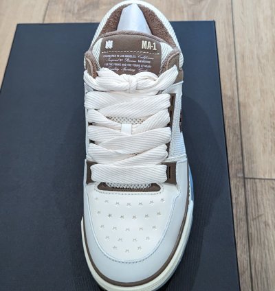Amiri Ma-1 Leather Platform Sneakers White Brown 43 Us 10