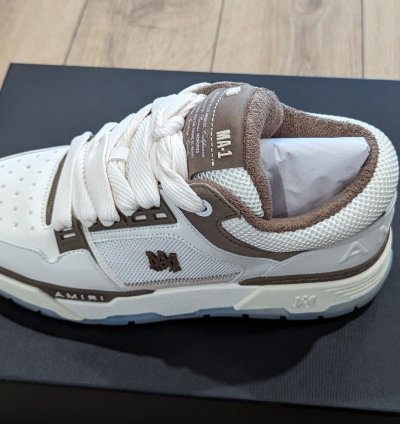 Amiri Ma-1 Leather Platform Sneakers White Brown 43 Us 10