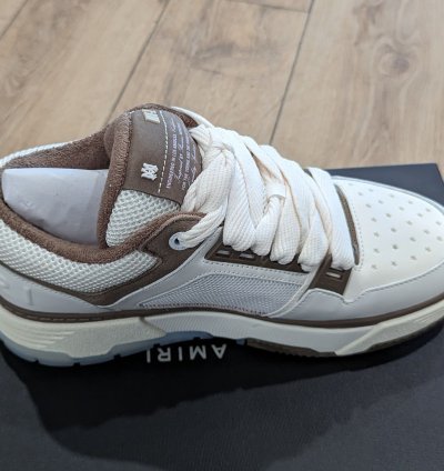 Amiri Ma-1 Leather Platform Sneakers White Brown 43 Us 10