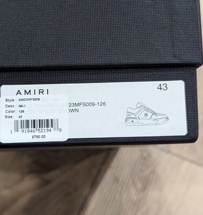Amiri Ma-1 Leather Platform Sneakers White Brown 43 Us 10