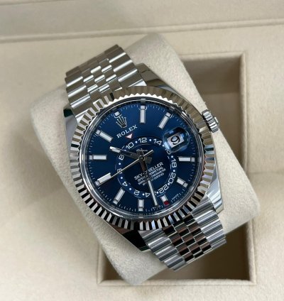 Rolex Sky-dweller 2023 Steel Sky-dweller Blue Dial Jubilee Bracelet Unworn Box And Papers 326934