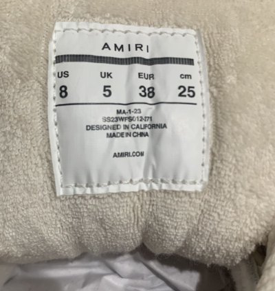 Amiri Ma-1 Off White Sneakers sz 7 Mens