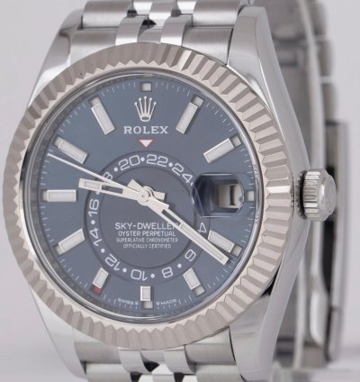 Rolex Sky-dweller 2024 New Papers Rolex Sky-dweller Blue 42mm Stainless Jubilee Watch 336934 Box