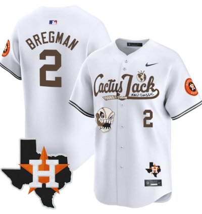 Alex Bregman 2 Houston Astros Cactus Jack Houston Patch Orange Limited Jersey