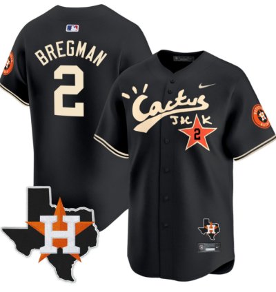 Alex Bregman 2 Houston Astros Cactus Jack Houston Patch Limited Jersey Black