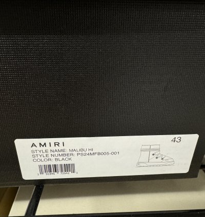 Amiri Malibu Hi Black Boots Size 43 New
