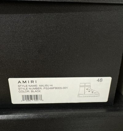 Amiri Malibu Hi Black Boots Size 48 New