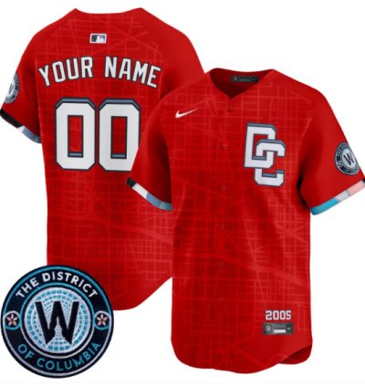 Custom Washington Nationals Jersey 2025 City Connect Vapor Premier Limited Stitched Red