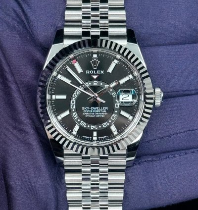 Rolex Sky-dweller 2025 Brand New Black Dial Jubilee 336934 Box And Papers