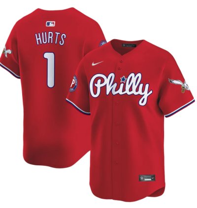 Jalen Hurts Jersey 1 Phillies And Eagles Vapor Premier Limited Stitched Red