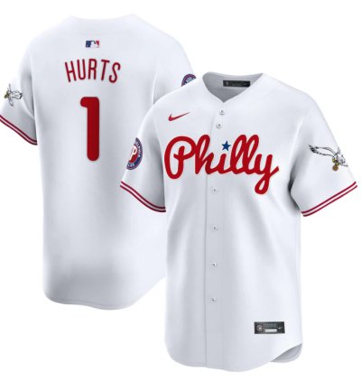 Jalen Hurts Jersey 1 Phillies And Eagles Vapor Premier Limited Stitched White