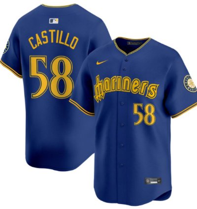 Luis Castillo Jersey 58 Seattle Mariners 2025 Vapor Premier Limited Stitched Blue