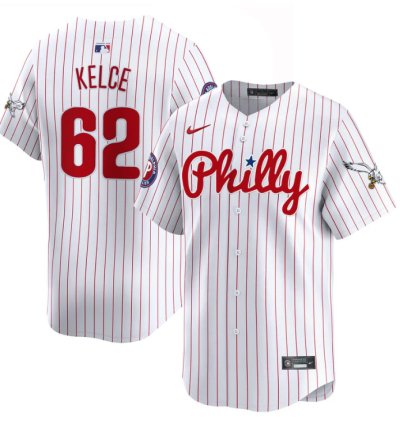Jason Kelce Jersey 62 Phillies And Eagles Vapor Premier Limited Stitched Pinstripe