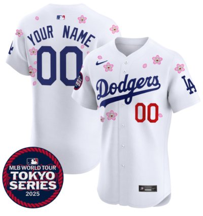 Custom Dodgers Jersey Tokyo Series 2025 Vapor Premier Elite Stitched White