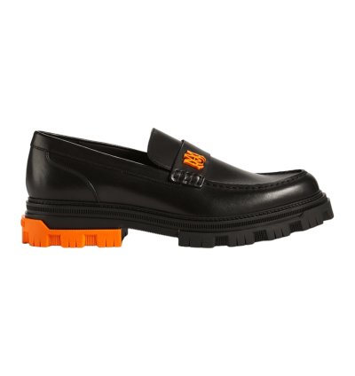 Amiri Military Leather Loafers Black Orange