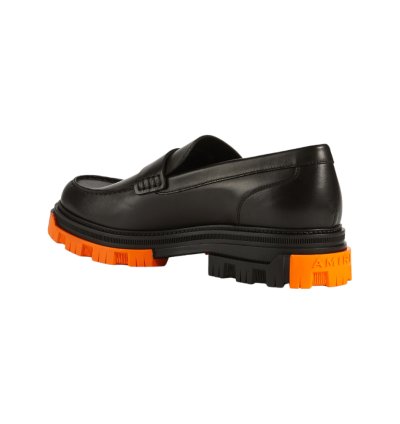 Amiri Military Leather Loafers Black Orange