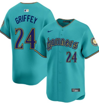 Ken Griffey Jr Jersey 24 Seattle Mariners 2025 Vapor Premier Limited Stitched Aqua