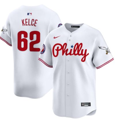 Jason Kelce Jersey 62 Phillies And Eagles Vapor Premier Limited Stitched White