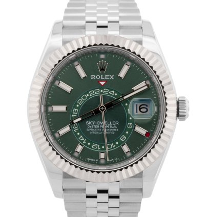 Rolex Sky-dweller 2025 New Papers Rolex Sky-dweller Green 42mm Juilee 18k Stainless 336934 Box
