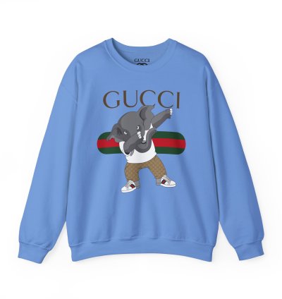 Gucci Elephant Carolina Blue Sweatshirt - Size Usa