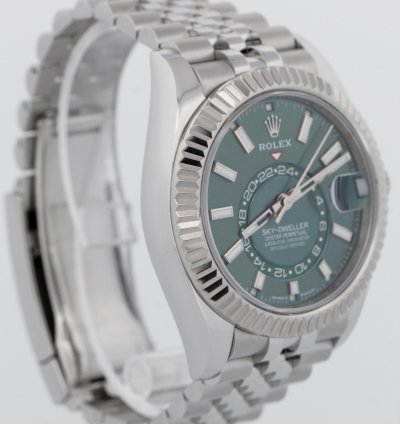 Rolex Sky-dweller 2025 New Papers Rolex Sky-dweller Green 42mm Juilee 18k Stainless 336934 Box