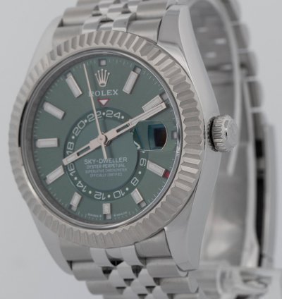 Rolex Sky-dweller 2025 New Papers Rolex Sky-dweller Green 42mm Juilee 18k Stainless 336934 Box