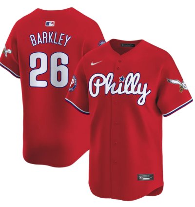 Saquon Barkley Jersey 26 Phillies And Eagles Vapor Premier Limited Stitched Red