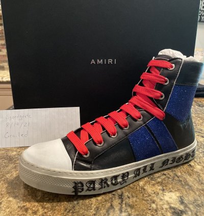 Amiri Party Glitter Stripe Sunset Black Blue