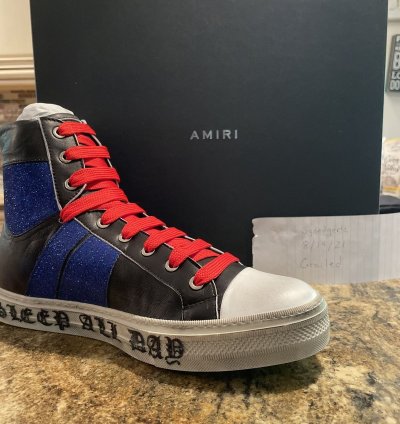 Amiri Party Glitter Stripe Sunset Black Blue