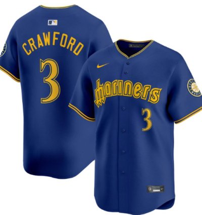 Jp Crawford Jersey 3 Seattle Mariners 2025 Vapor Premier Limited Stitched Blue