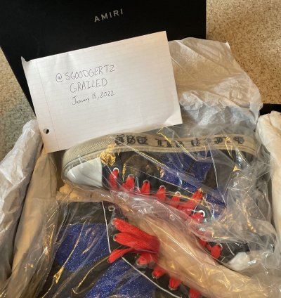 Amiri Party Glitter Stripe Sunset Black Blue