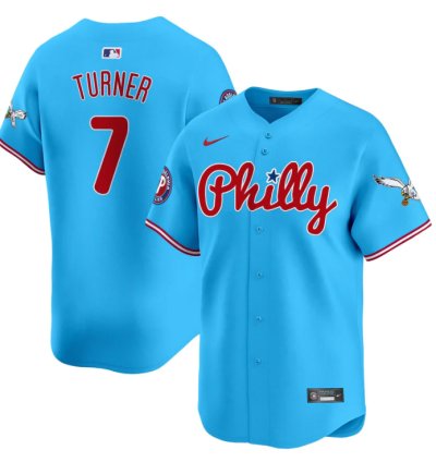 Trea Turner Jersey 7 Phillies And Eagles Vapor Premier Limited Stitched Light Blue