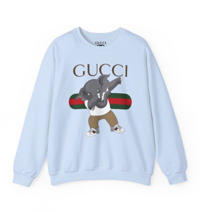 Gucci Elephant Light Blue Sweatshirt - Size Usa