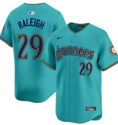 Cal Raleigh Jersey 29 Seattle Mariners 2025 Vapor Premier Limited Stitched Aqua