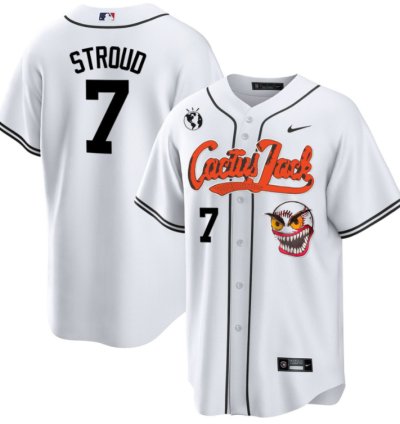 Cj Stroud 7 Houston Astros Cactus Jack White Jersey