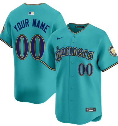 Custom Seattle Mariners Jersey 2025 Vapor Premier Limited Stitched Aqua