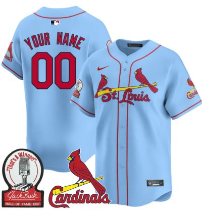 Custom St Louis Cardinals Jersey Name Number Jack Buck Limited Stitched Blue