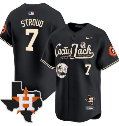 Cj Stroud 7 Houston Astros Cactus Jack Foundation Fall Classic Limited Jersey Black
