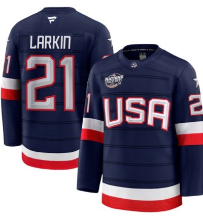 Mens Dylan Larkin Jersey 21 Usa Navy 2025 4 Nations Face-off All Stitched