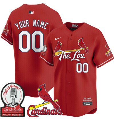 Custom St Louis Cardinals Jersey Name Number Jack Buck Limited Stitched Red