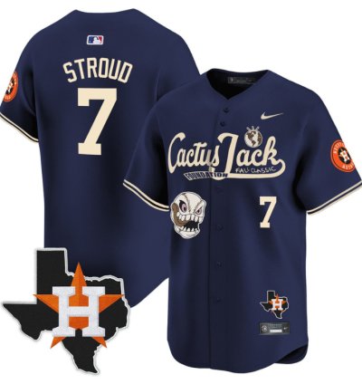 Cj Stroud 7 Houston Astros Cactus Jack Foundation Fall Classic Limited Jersey Navy