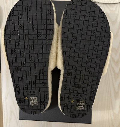 Amiri Shearling Slip On Slipper- Tan Size 42