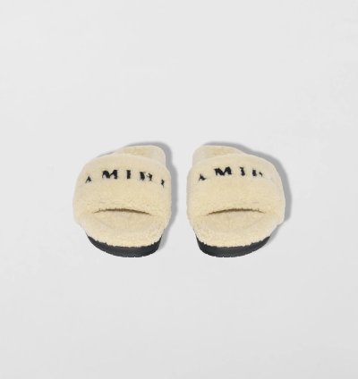 Amiri Shearling Slip On Slipper- Tan Size 42