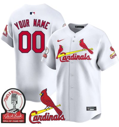 Custom St Louis Cardinals Jersey Name Number Jack Buck Limited Stitched White